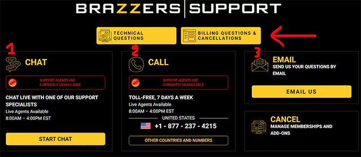 Brazzers Cancelations Support