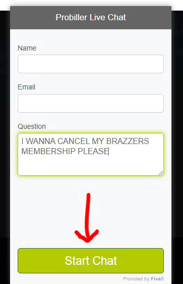 Canceling Brazzers Via Live Chat