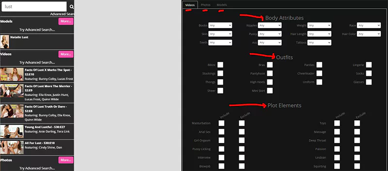 Nubilefilms Search Filters